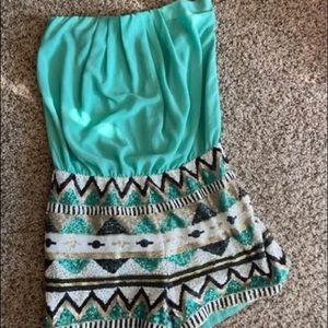 Womens turquoise romper. Size M.